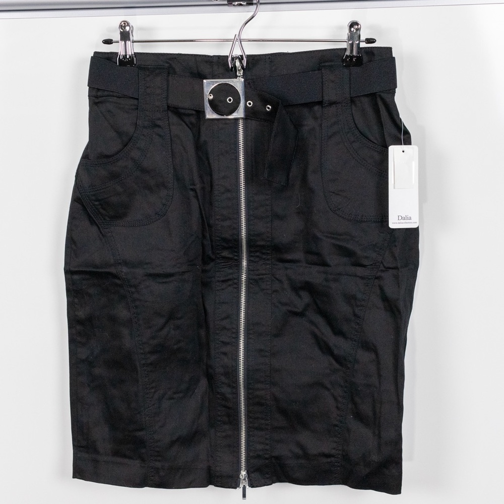 NWT Dalia Collection Zip Front Belted Pencil Skirt